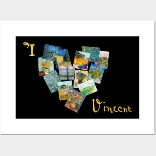 I Love Vincent Van Gogh Paintings Collage Heart Posters and Art